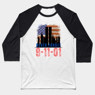 retro Never Forget 911 New York World Trade center Anniversary Baseball T-Shirt